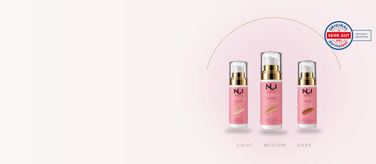 NUI BB Cream SPF 50 in Light, Medium und Dark mit Dermatest-Siegel