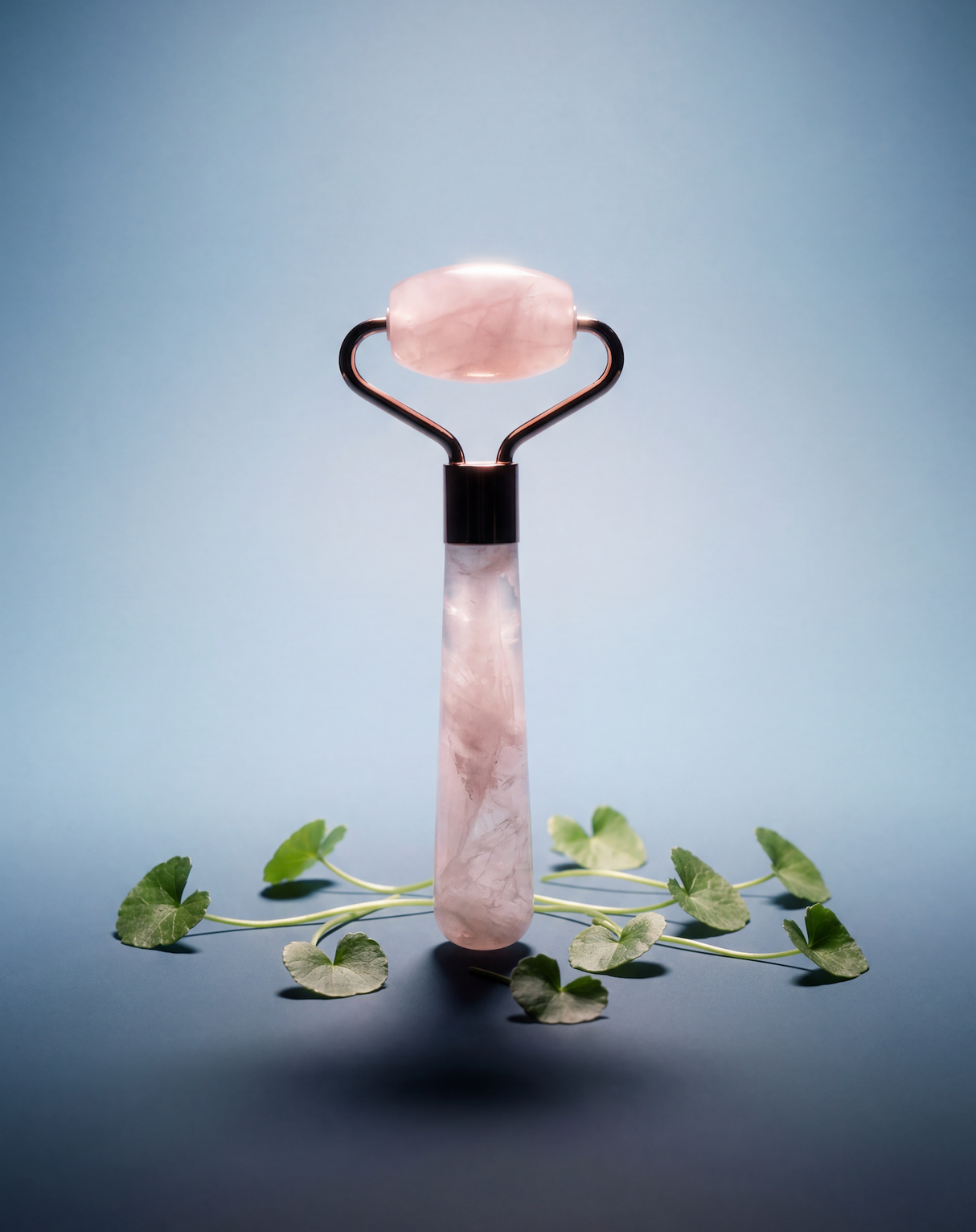 NUI Mini Rosenquarz Gesichtsroller – Glow To-Go